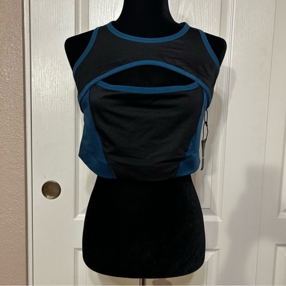 NWT Savage X Fenty Teal and Black Sport Bra Size 18/20‎